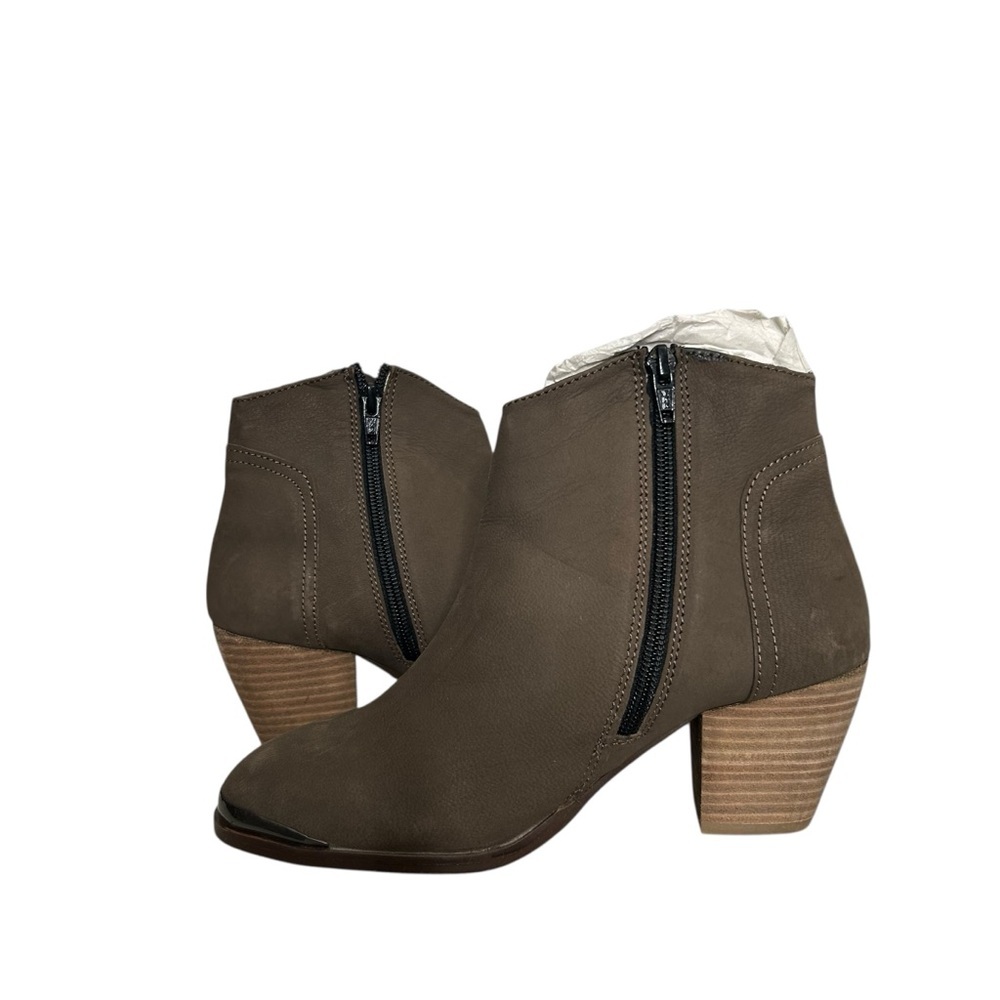 Diba Women’s Taupe Western Sequoia Suede Leather Block Heel Bootie Size 6 - Picture 7 of 11